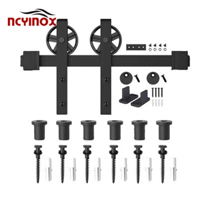 Hardware per porte scorrevoli sospese Kit di binari per porte in legno con sistema di accessori scorrevoli
