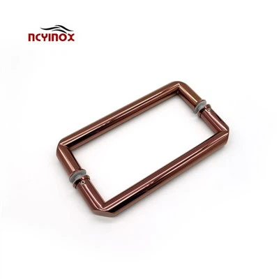 Maniglia moderna in acciaio inossidabile oro rosa dal design elegante per porta in vetro della doccia