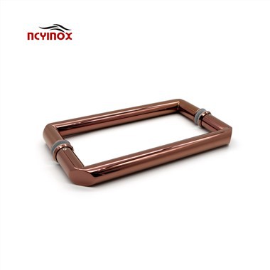 Maniglie per porte scorrevoli in vetro in acciaio inossidabile di lusso in oro rosa